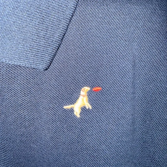 Brooks Brothers Navy Long-Sleeve Polo with Embroidered Dogs - Picture 3 of 4